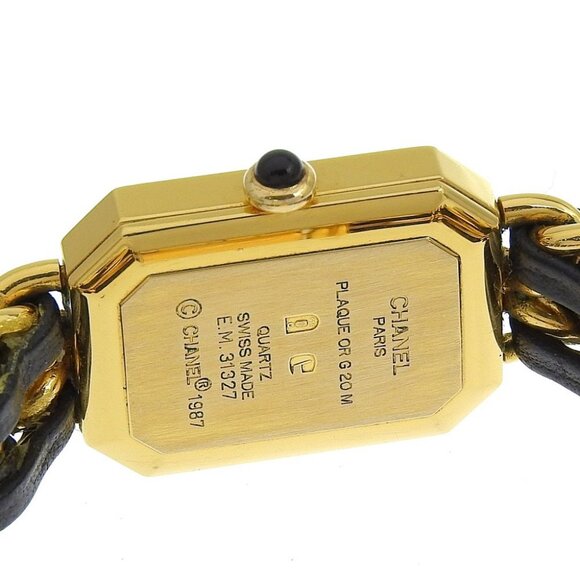 CHANEL Premiere M Watches H0001 blackDial Plated Gold/Embossed Leather - Picture 7 of 7